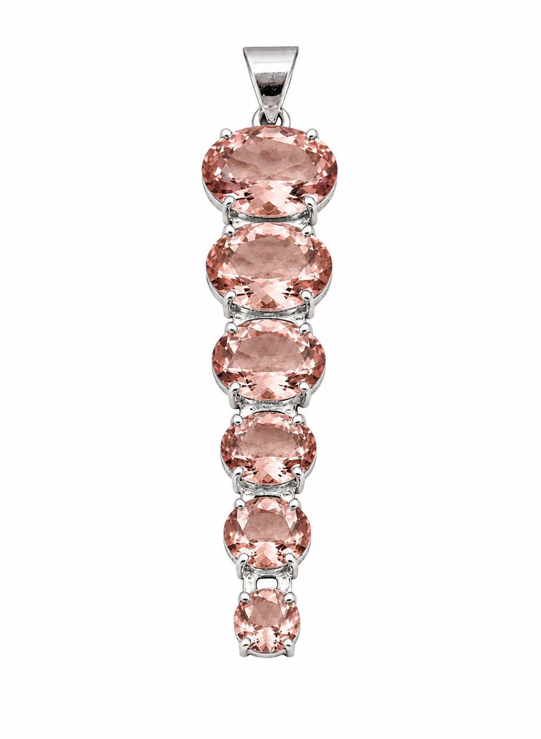 Natural Morganite Pendant, 925 Sterling Silver Necklace, Oval Pink Gemstone Pendant, Handmade Jewelry, Gift for Her