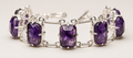 Natural Amethyst Bracelet 925 Sterling Silver, Raw Purple Gemstone Bracelet, Handmade Crystal Jewelry, February Birthstone Gift