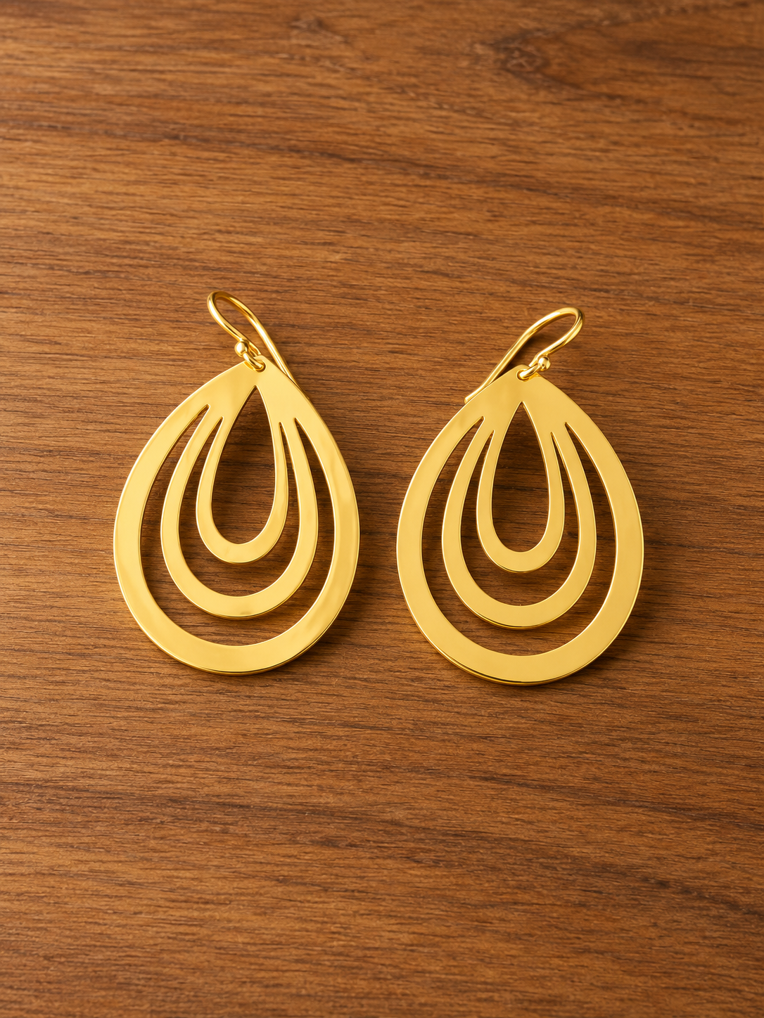 Luxury Handcrafted Teardrop Earrings - Genuine Gold Plated Minimalist Jewelry