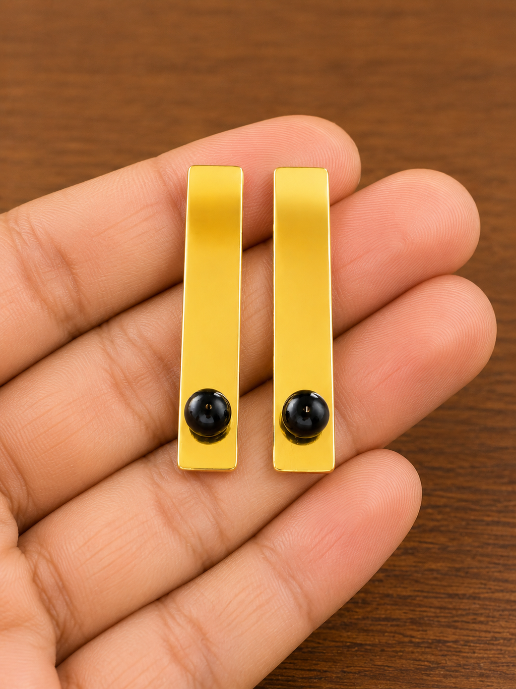 Minimalist Gold Bar Stud Earrings| Geometric Rectangle Earrings | Modern Gold Jewelry