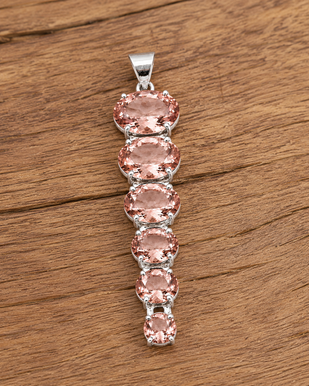 Natural Morganite Pendant, 925 Sterling Silver Necklace, Oval Pink Gemstone Pendant, Handmade Jewelry, Gift for Her