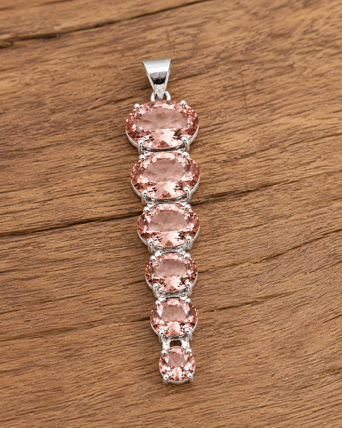 Natural Morganite Pendant, 925 Sterling Silver Necklace, Oval Pink Gemstone Pendant, Handmade Jewelry, Gift for Her