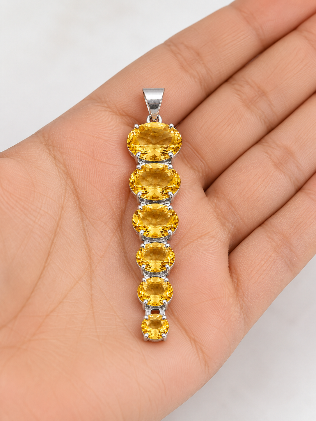 Natural Citrine Tennis Bracelet 925 Sterling Silver, Oval Yellow Gemstone Bracelet, November Birthstone Jewelry, Gift for Women, Handmade Bracelet
