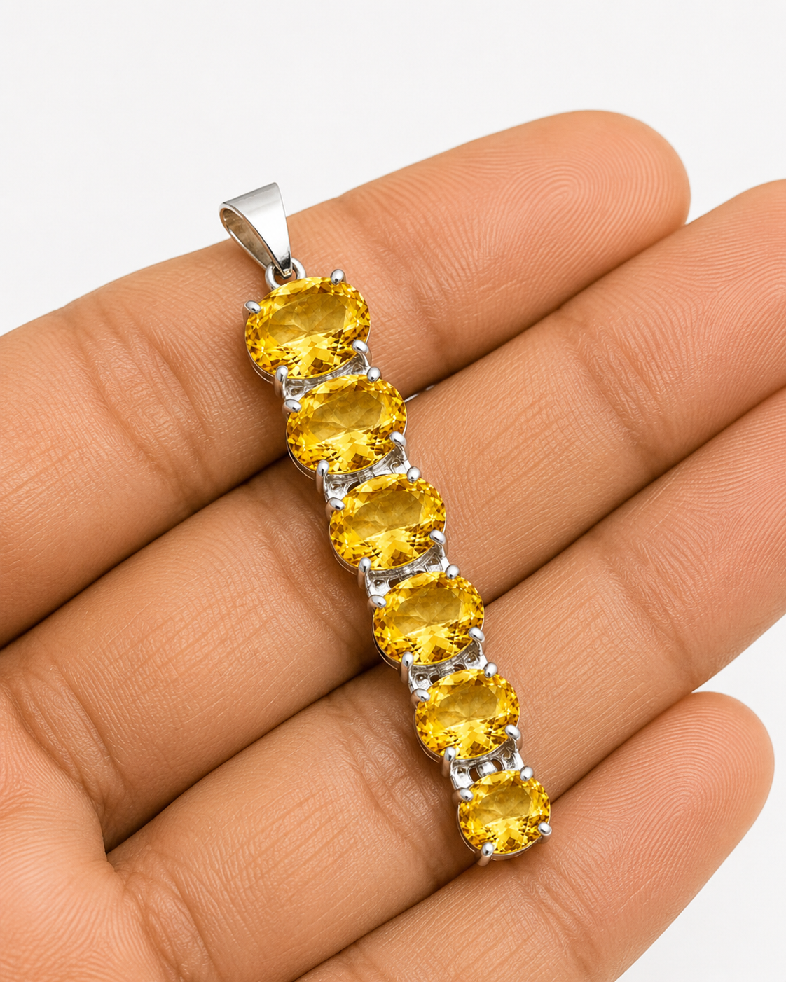 Natural Citrine Tennis Bracelet 925 Sterling Silver, Oval Yellow Gemstone Bracelet, November Birthstone Jewelry, Gift for Women, Handmade Bracelet