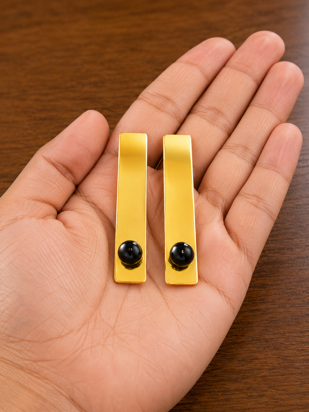 Minimalist Gold Bar Stud Earrings| Geometric Rectangle Earrings | Modern Gold Jewelry