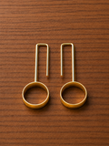 Minimalist Gold Circle Drop Earrings, Geometric Threader Earrings, Modern Dangle Earrings, Lightweight Statement Jewelry, Handmade Gift for Her
