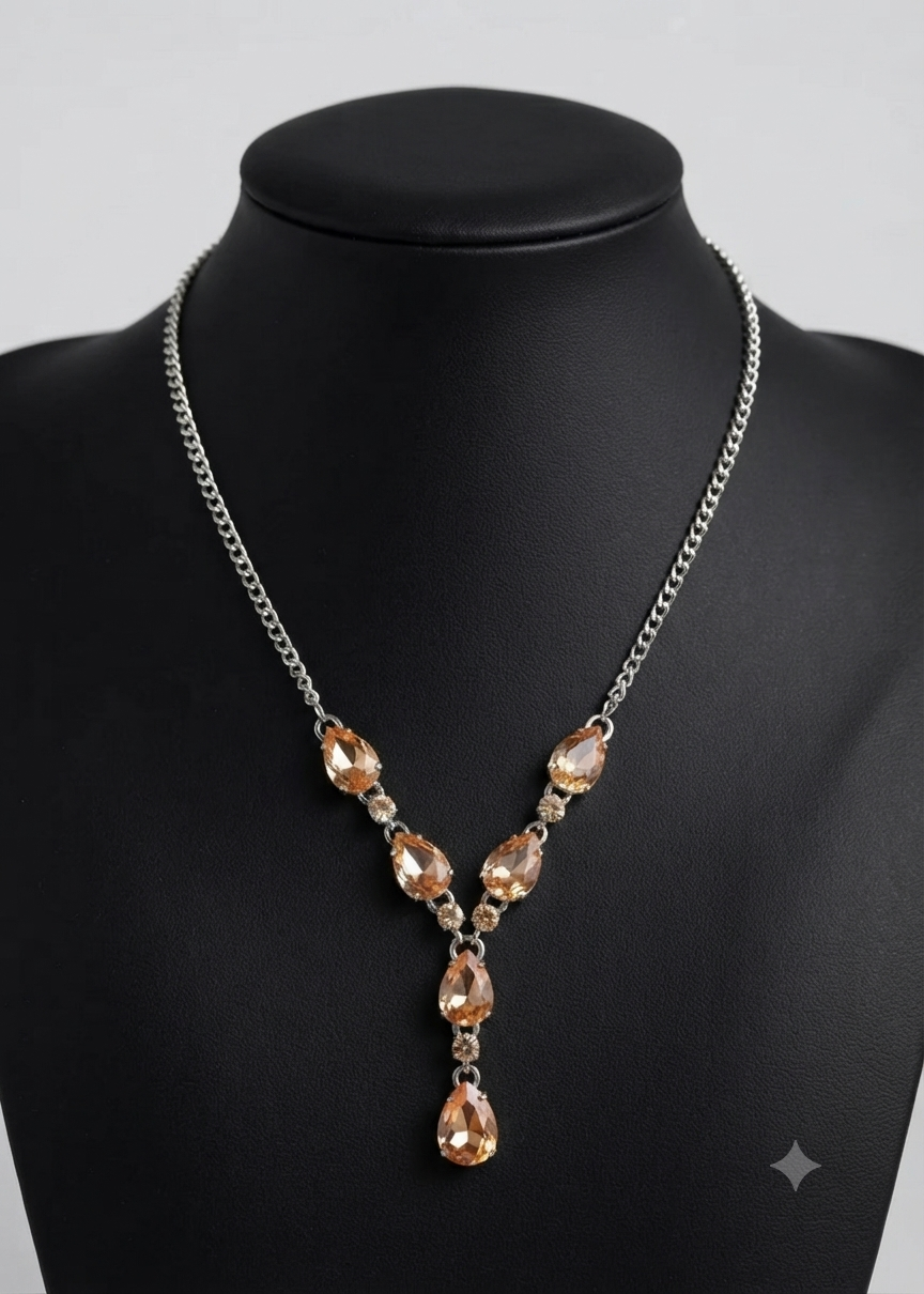 925 Sterling Silver Citrine Necklace, Yellow Gemstone Drop Necklace, November Birthstone Jewelry, Handmade Luxury Gift for Her
