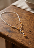 925 Sterling Silver Citrine Necklace, Yellow Gemstone Drop Necklace, November Birthstone Jewelry, Handmade Luxury Gift for Her