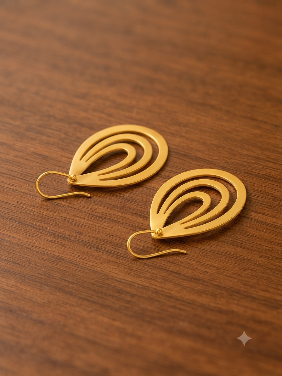 Luxury Handcrafted Teardrop Earrings - Genuine Gold Plated Minimalist Jewelry