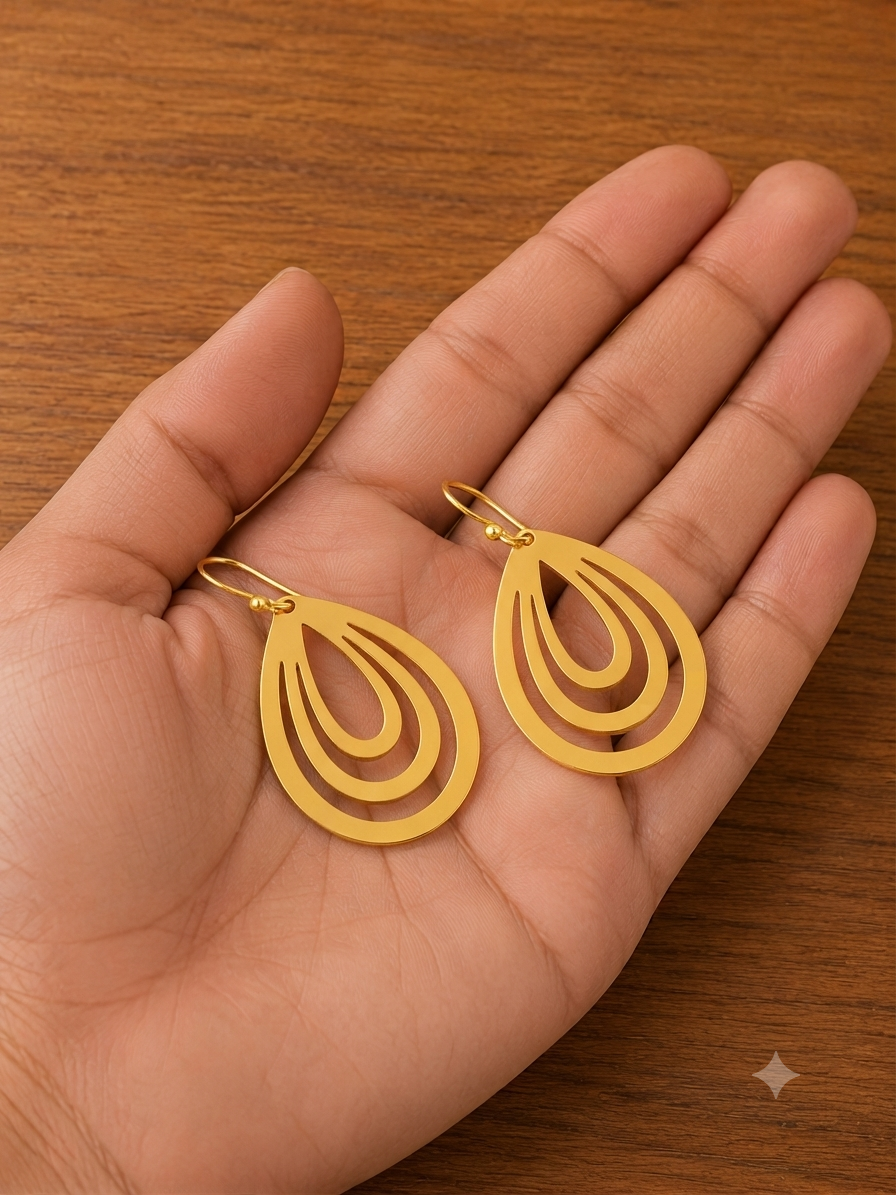 Luxury Handcrafted Teardrop Earrings - Genuine Gold Plated Minimalist Jewelry