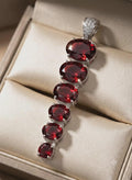 925 Sterling Silver Garnet Pendant, January Birthstone Necklace Charm, Handmade Red Gemstone Jewelry Gift for Her