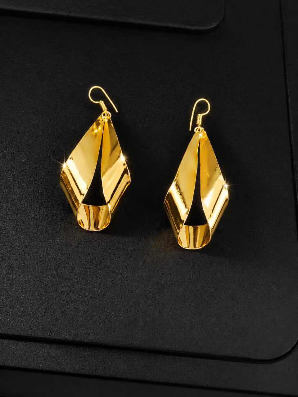 Luxury 925 Sterling Silver Gold Drop Earrings, Geometric Dangle Earrings, Minimalist Statement Jewelry, Gift for Her, Handmade