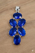 Handcrafted 925 Sterling Silver Royal Blue Gemstone Statement Pendant