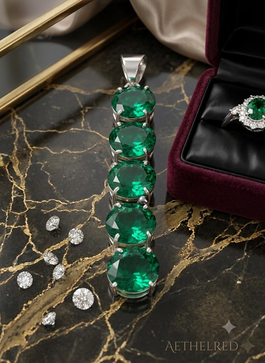 Luxury 925 Silver Genuine Green Stone Pendant – Handcrafted Elegant Statement Jewelry