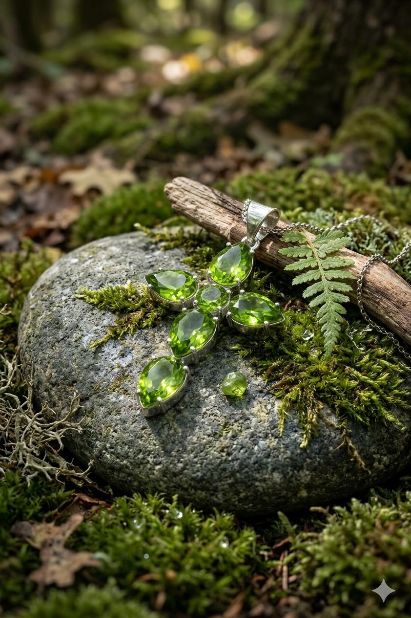 Premium Handcrafted 925 Sterling Silver Green Peridot Cross Pendant | Luxury Gemstone Jewelry