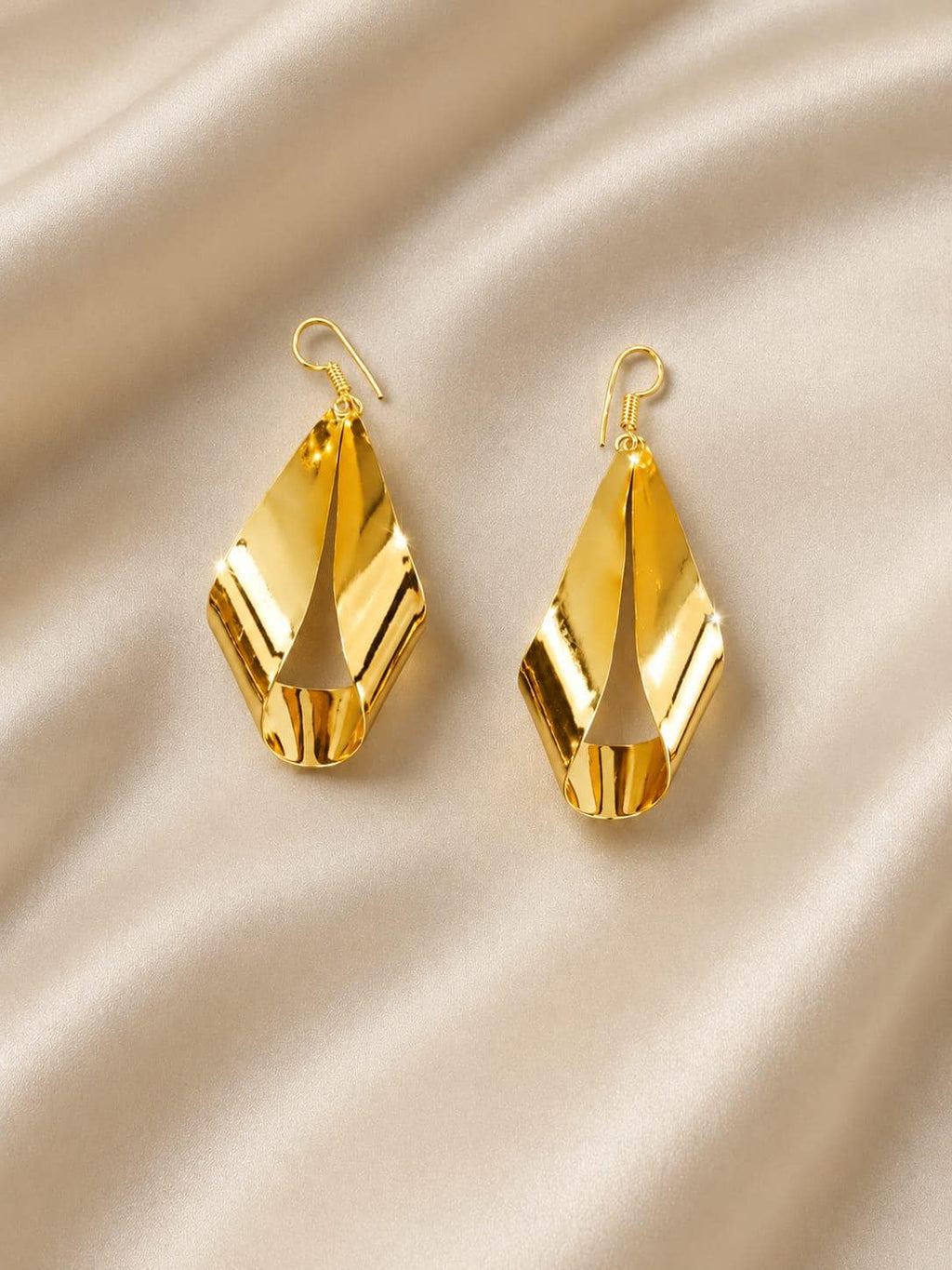 Luxury 925 Sterling Silver Gold Drop Earrings, Geometric Dangle Earrings, Minimalist Statement Jewelry, Gift for Her, Handmade