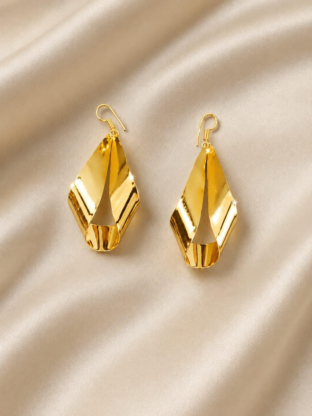 Luxury 925 Sterling Silver Gold Drop Earrings, Geometric Dangle Earrings, Minimalist Statement Jewelry, Gift for Her, Handmade