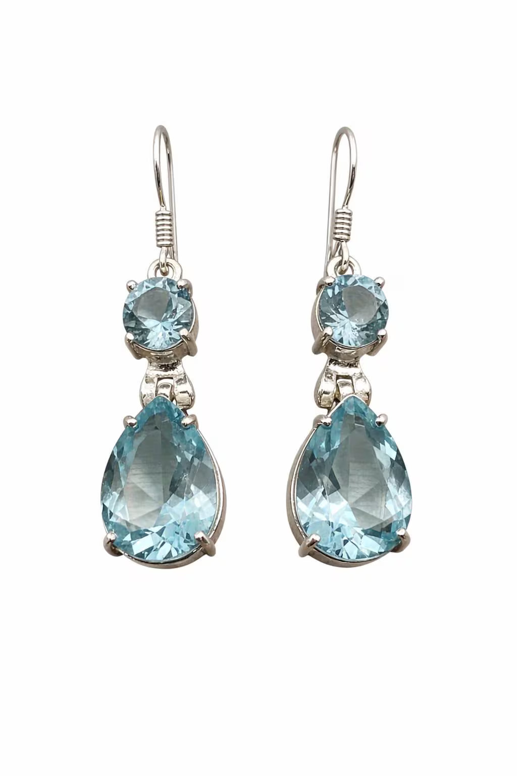 Elegant Sky Blue Teardrop Dangle Earrings – Artisan Crafted