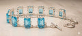 Handcrafted 925 Sterling Silver Bracelet, Luxury Fashion Jewelry with Radiant Blue Stones