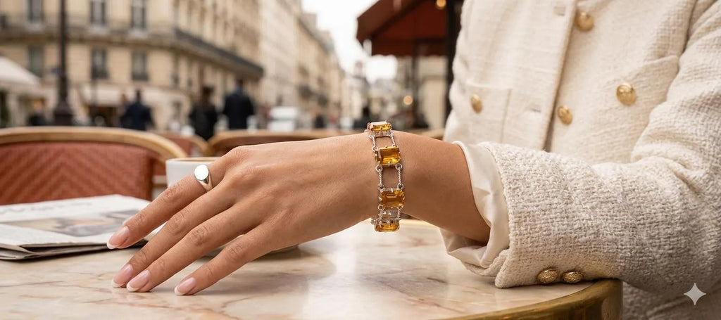 Handcrafted Citrine Bracelet in 925 Sterling Silver – Premium Faceted Gemstone Jewelry
